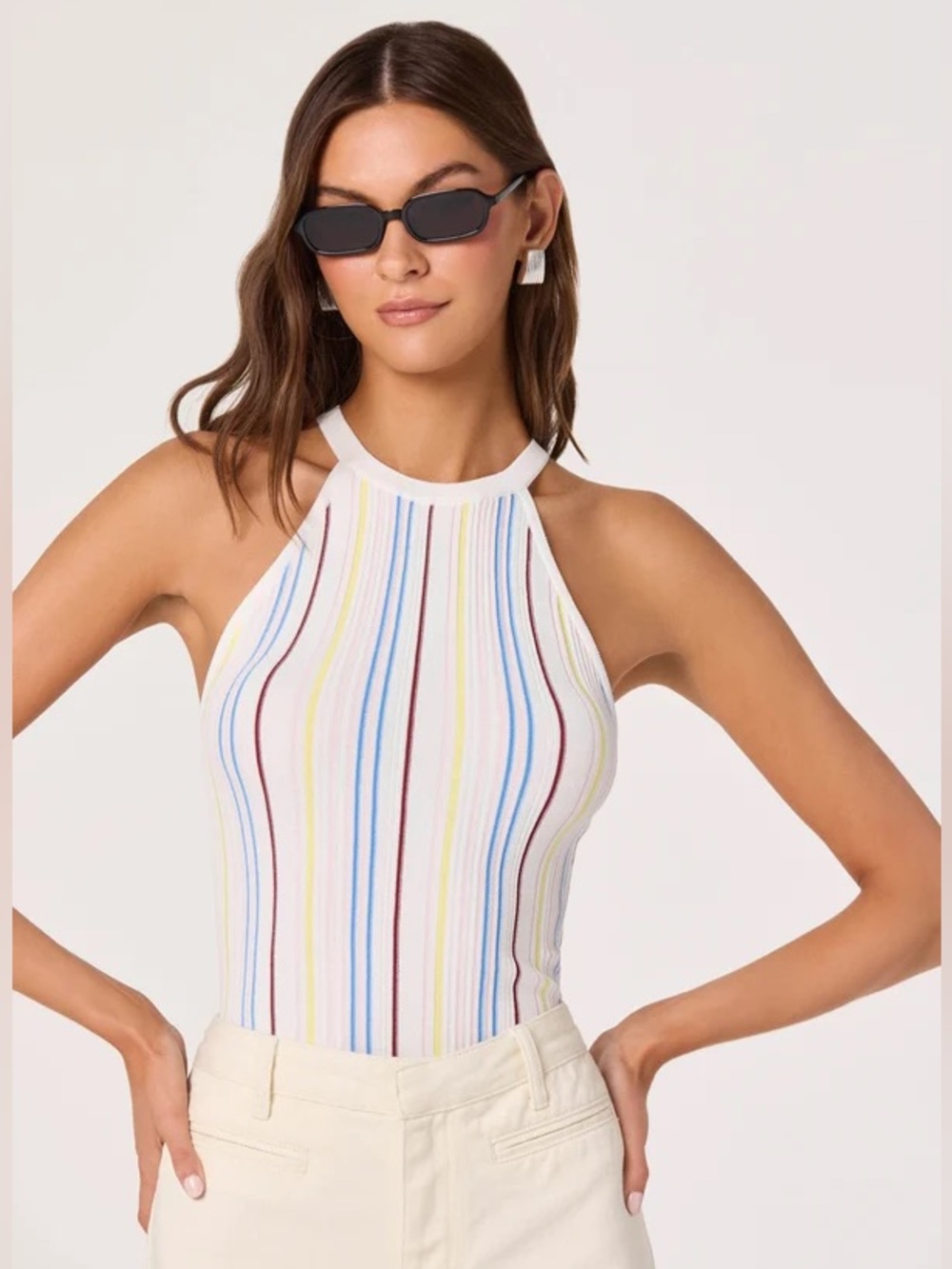 Astr the Label Ribbed Halter Tank Top NWT